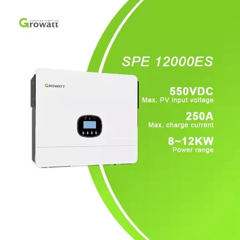 Growatt 12kW Hybrid Inverter 550VDC, DUAL MPP, Wi-Fi, Hybrid SPE12000 ES