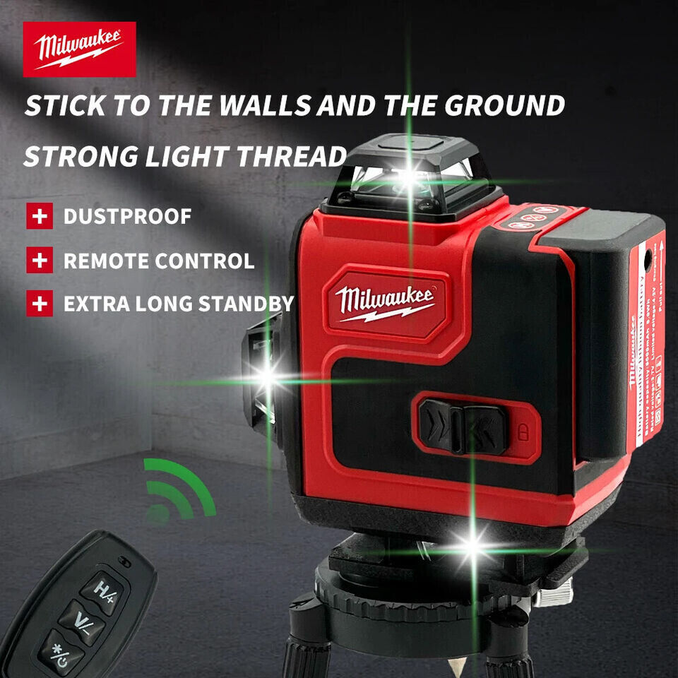 Milwaukee Laser Level Green 16 Lines 4D Self Leveling 360 Horizontal and Vertica