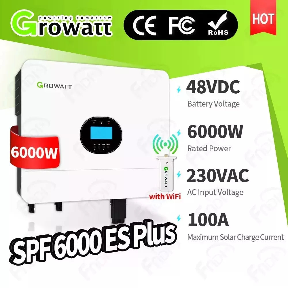 Growatt Hybrid Inverter SPF6000 ES Plus Single Phase 6KW