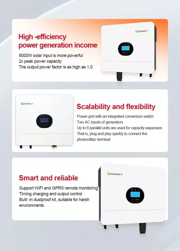 Growatt Hybrid Inverter SPF6000 ES Plus Single Phase 6KW